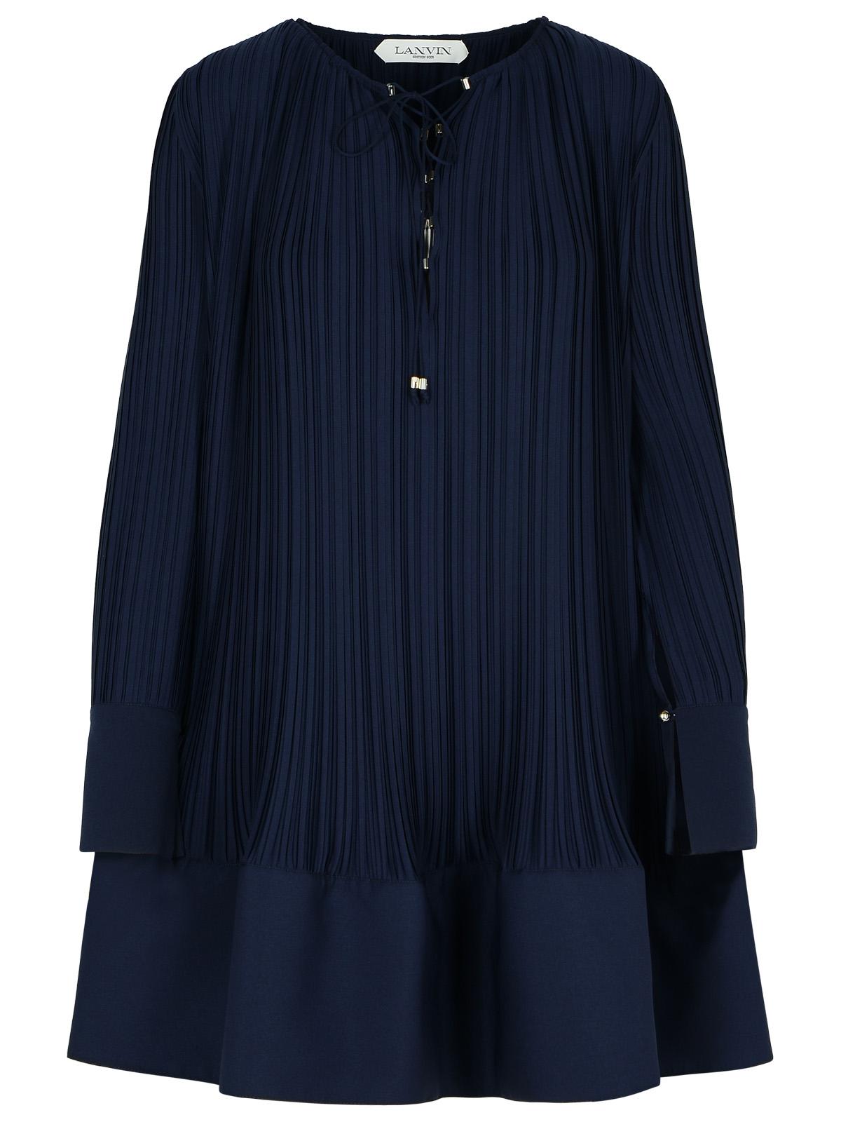 Lanvin Lanvin 'Plissè'海軍ポリエステルドレス - Image 2