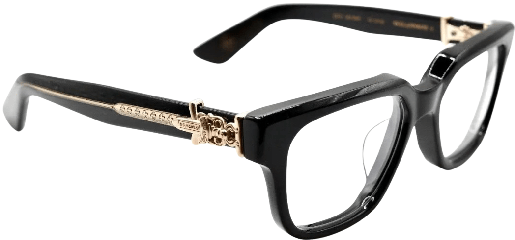 CHROME HEARTS 'VAGILLIONAIRE II' BLACK/GOLD 18K GLASSES