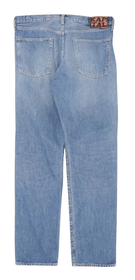 KAPITAL STRAIGHT LEG EMBELLISHED JEANS BLUE