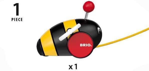 Brio 30165 Bumblebee Pull Toy, For Ages 1 and Up (Toy Toy, Wooden Toy, Gift (Birthday/Christmas)