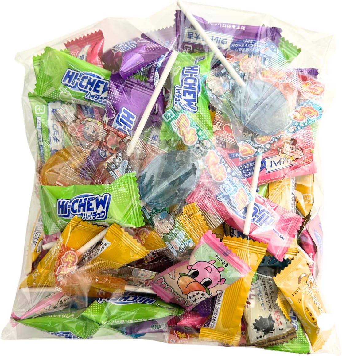 人気ソフトキャンディ＆ラムネ お菓子 詰め合わせ 100個セット（ハイチュウ・ぷっちょ・ミルクキャラメル・ポップキャンディ・大粒ラムネ）個包装 大容量 おやつ まとめ買い