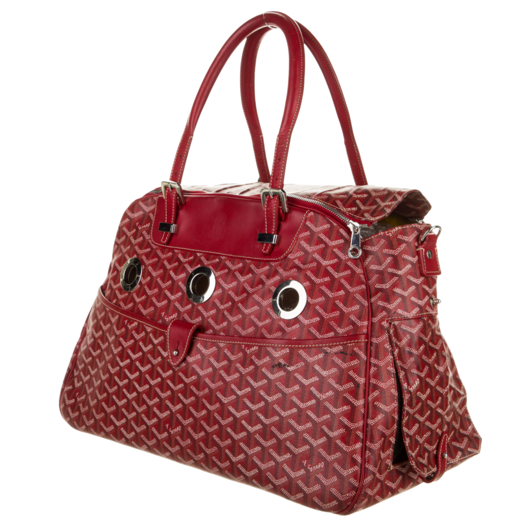 GOYARD 'RED' SAC HULOT PET CARRIER PM