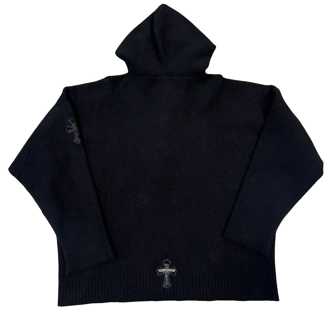 CHROME HEARTS 'BLACK' KNIT PATCH HOODIE