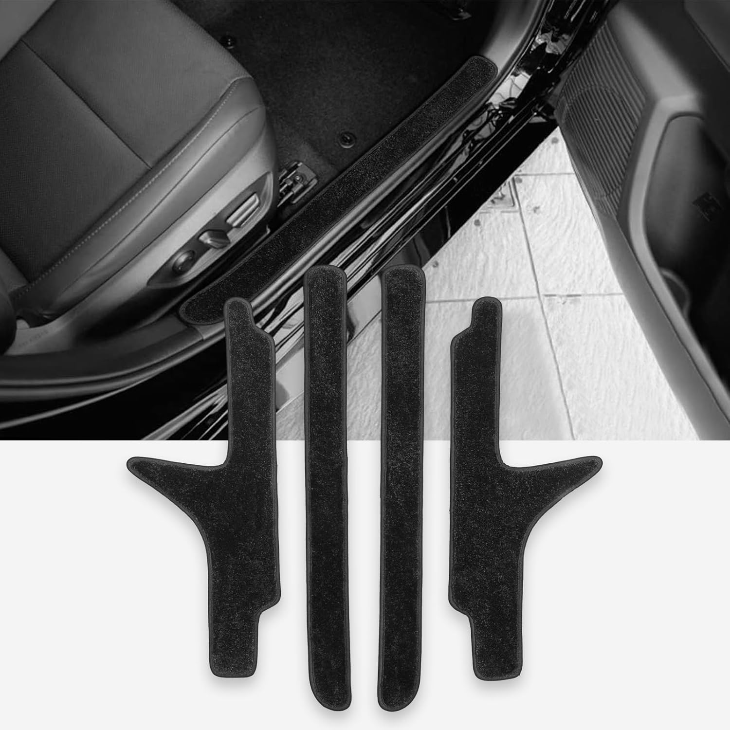 LUCKEASY Toyota Prius 60 Series Side Step Mat Side Step Mat R5.1-Present Dirt Prevention Scratch Resistant Abrasion Resistant Car Supplies Black Set of 4 (PRUIUS 60 Series, January 2023 - Present)