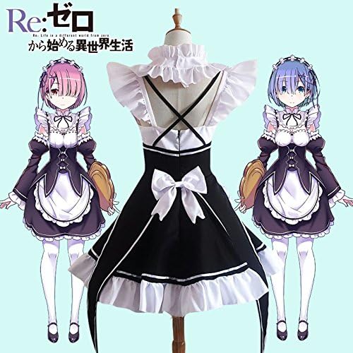 ENDIANDUO Re:Zero−Starting Life in Another World Rem/Ram Cosplay Costume, Super Cute Anime Maid Outfit, Halloween Costume (M)