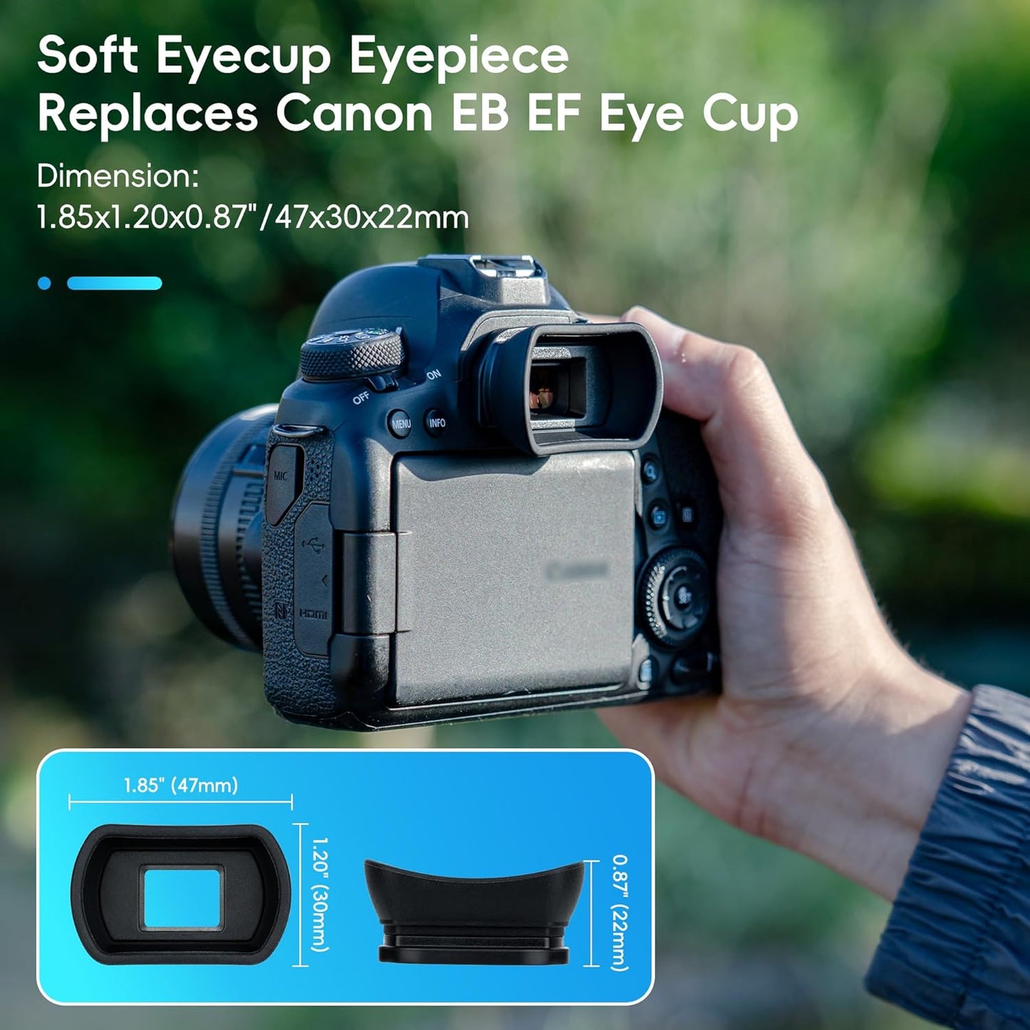 Eyecup Eyepiece Extension for Canon EOS 850D 6D Mark II 6D 5D Mark II 5D 90D 80D 9000D 70D 60D Kiss X10i X10 X9i X9 X8i X7i X90 X80 X70 Compatible Ef Eb Eyepiece