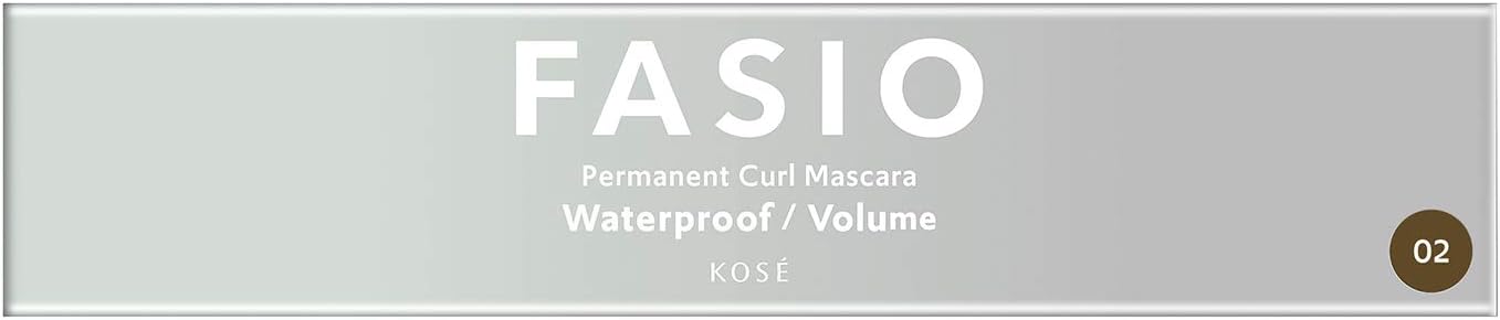 FASIO Permanent Curl Mascara, WP (Volume), Waterproof, 02, Brown, 0.2 oz (7 g)
