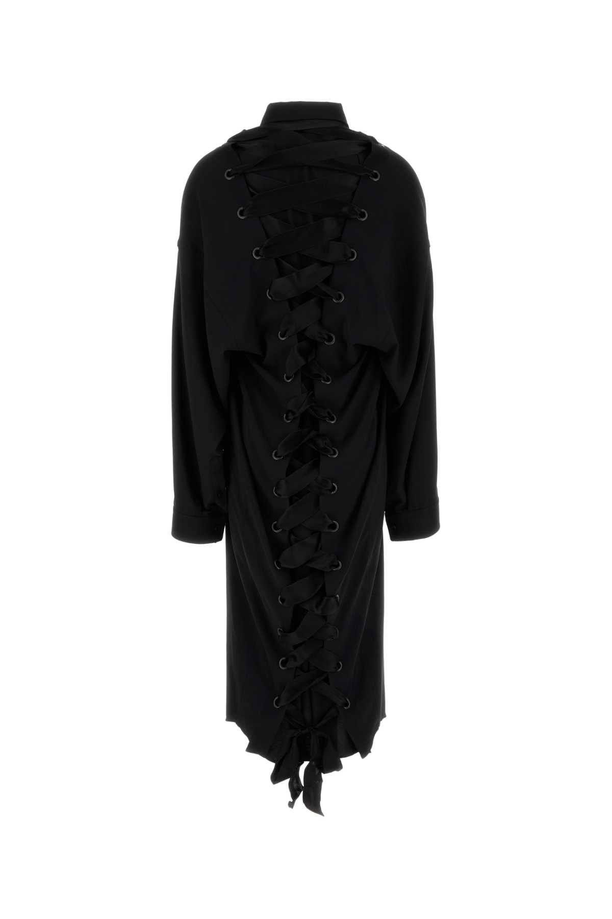 Balenciaga バレンシアガブラッククレープシャツドレス - Image 2