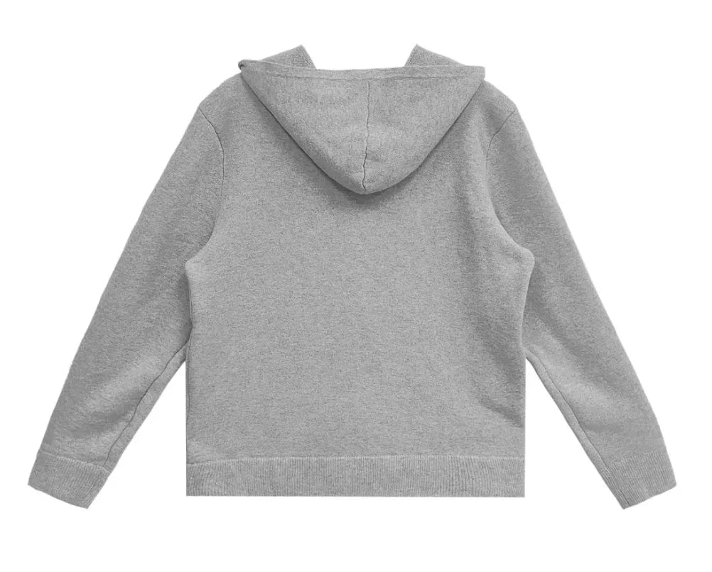 CHROME HEARTS 'GREY CASHMERE' LIFE SENTENCE EMBROIDERED HOODIE