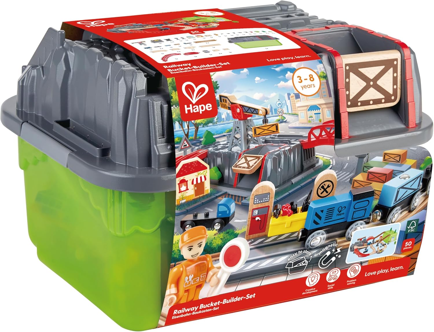 Hape E3764 Clean Up Box Rail Set