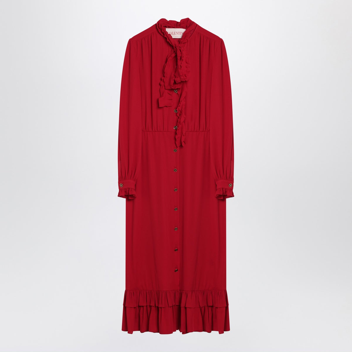 Valentino フリルの弓でバレンティーノの赤いドレス - Image 2