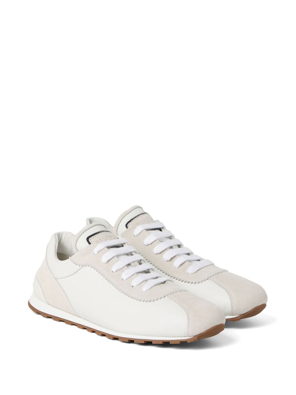 Brunello Cucinelli Suede Sneakersが光沢のあるディテールを備えています - Image 2