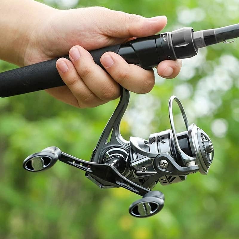 YU250 Spinning Reel, Fishing Reel, Double Handle, Shallow Groove Spool, Lightweight, Maximum Drag Force, 22.0 lbs (10 kg), Easy to Handle, Saltwater and Freshwater Use, Left Handle, Interchangeable Left and Right Handle, Gear Ratio: 5.2:1
