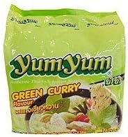 Tom Yum Instant Ramen, Green Curry Flavor, Yumyum Green Curry, Pack of 5