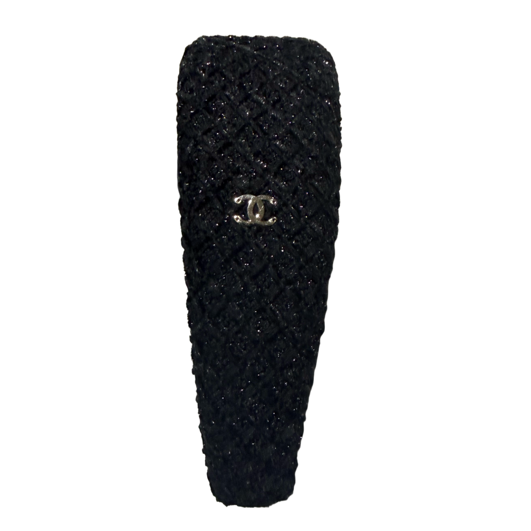 CHANEL CC METALLIC TWEED EMBELLISHED HEADBAND 25K