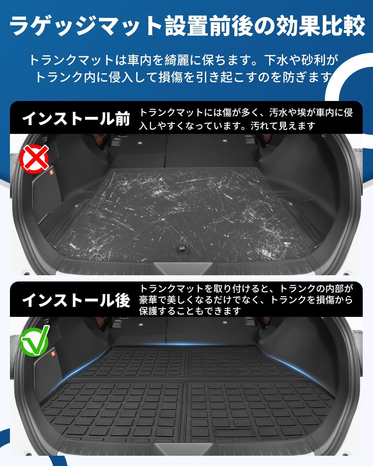 Toyota Harrier 80 Series Luggage Mat 80 Harrier Trunk Mat Harrier 80 Series Trunk Tray 3D Design TPE Material Present June 2020 Existing Harrier 80 Dedicated Design Luggage Tray Genuine Replacement