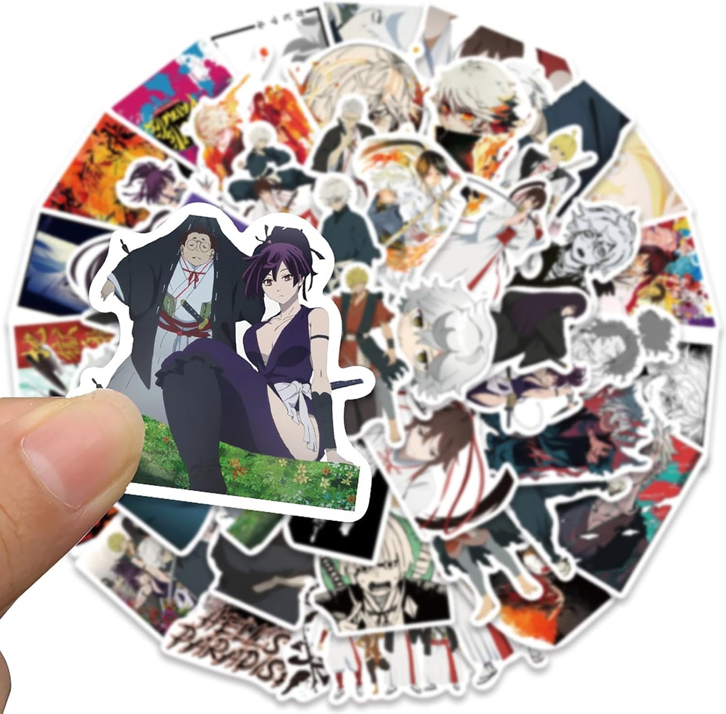 For Hell Raku Stickers Set, Fashionable Anime for Hell Raku Stickers, Waterproof, Cute Cartoon Stickers, Notebook, Stickers, DIY, Car, Motorcycle, Helmet, PC, Snowboard, Smartphone, Stickers,