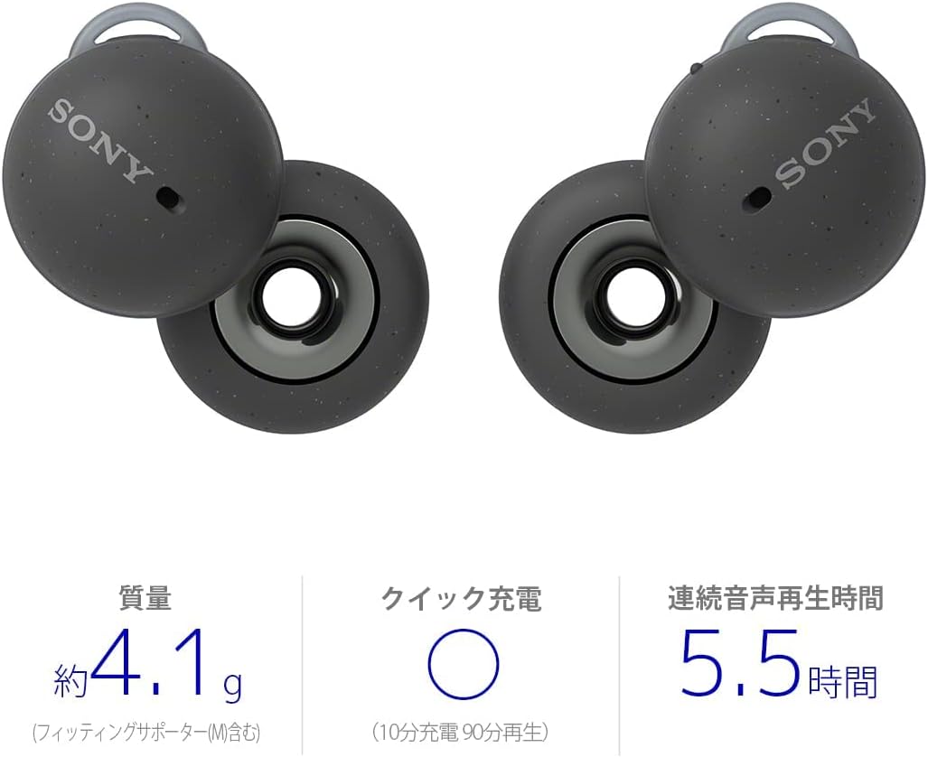 Sony LinkBuds: Fully Wireless Earphones, Small and Lightweight 0.1 oz (4.1 g), Full Open Style and Always Wearable Microphone Calling Performance, 0.5 inch (12 mm) Driver, Continuous 5.5 Hours