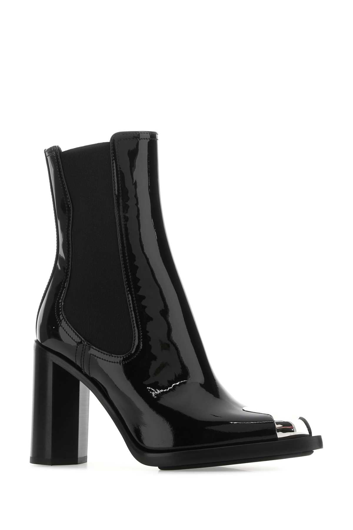 Alexander Mcqueen アレクサンダーマックイーンブラックレザーアンクルブーツ - Image 2