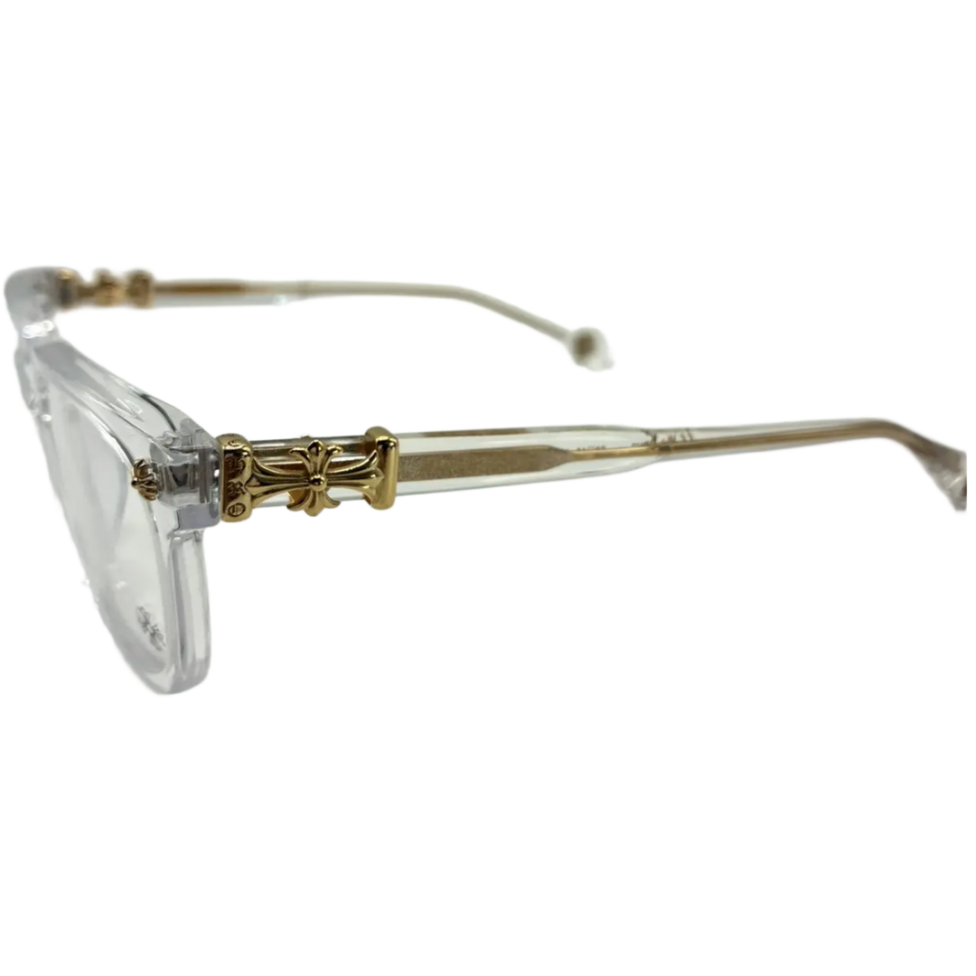 CHROME HEARTS 'COX UCKER' 18K GOLD CRYSTAL GLASSES