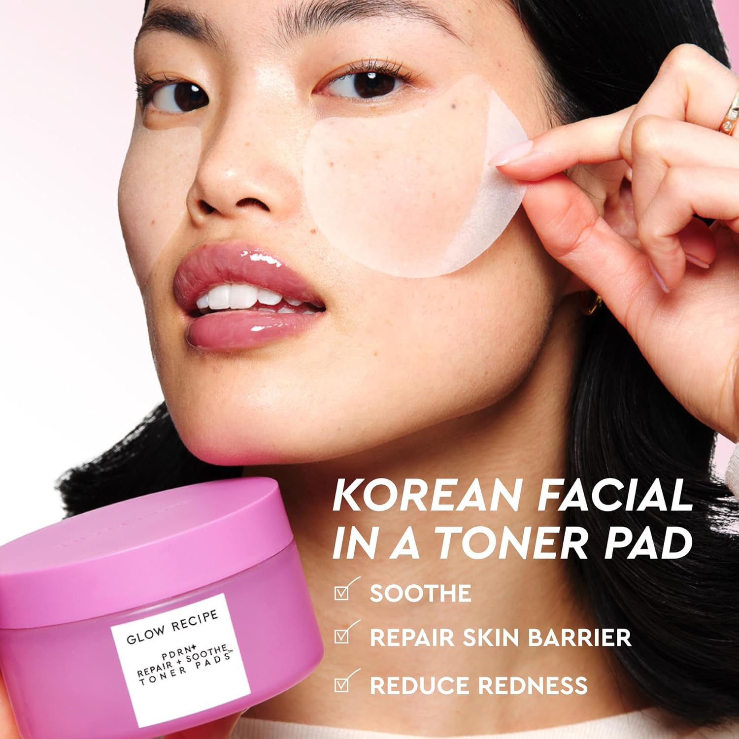 Glow Recipe PDRN+ - Almohadillas de tóner reparadoras y calmantes, almohadillas de tóner facial sin fragancia para pieles sensibles, reparación de barreras, reducción de enrojecimiento + hidratación