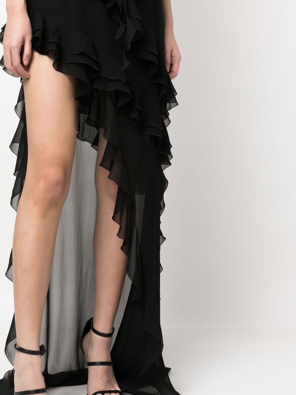 Alessandra Rich アレッサンドラリッチフリルディテールシルクジョーゼットイブニングドレス - Image 2