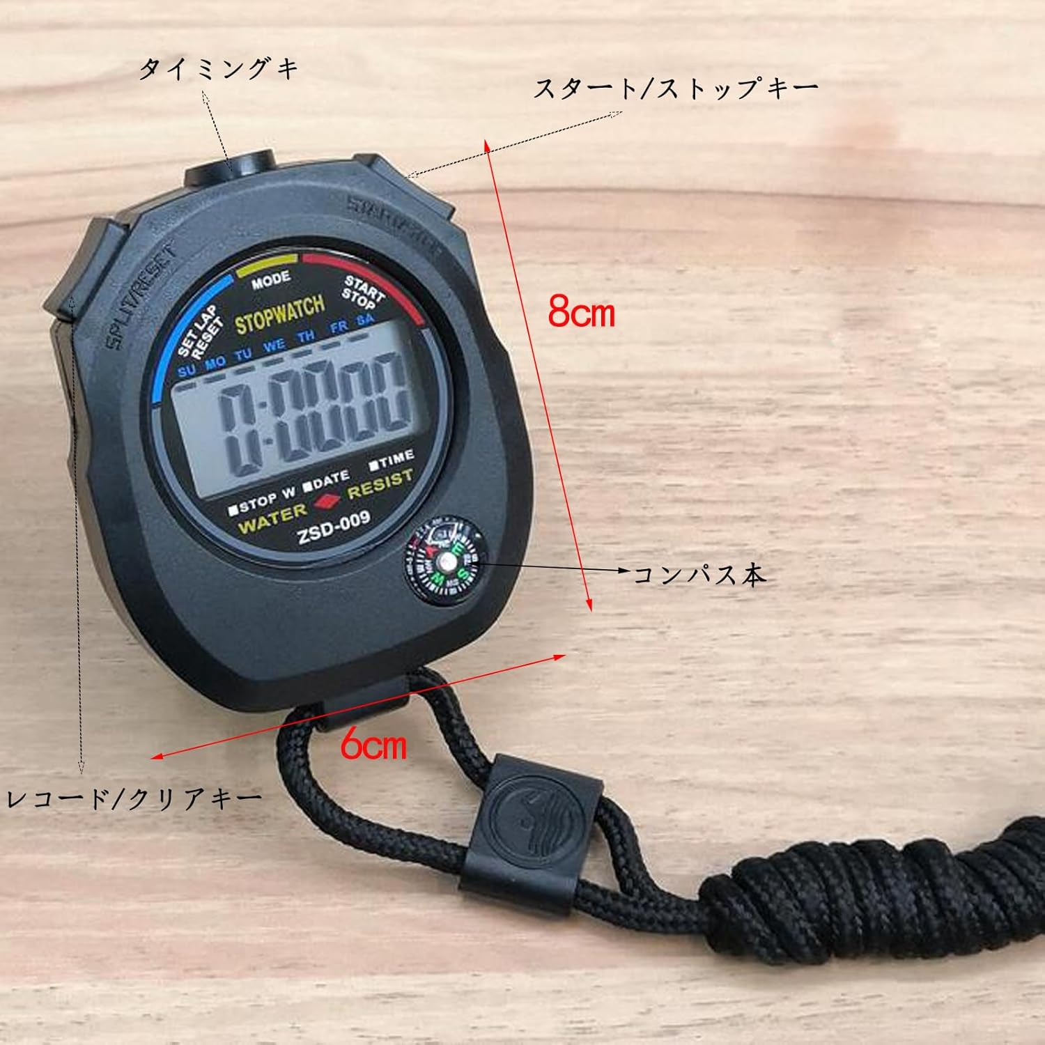 Cluoling Stopwatch Sports Digital Watch Timer Waterproof Wristwatch with 0.01 Second Referee and Training Stopwatch Timer Strap and Battery