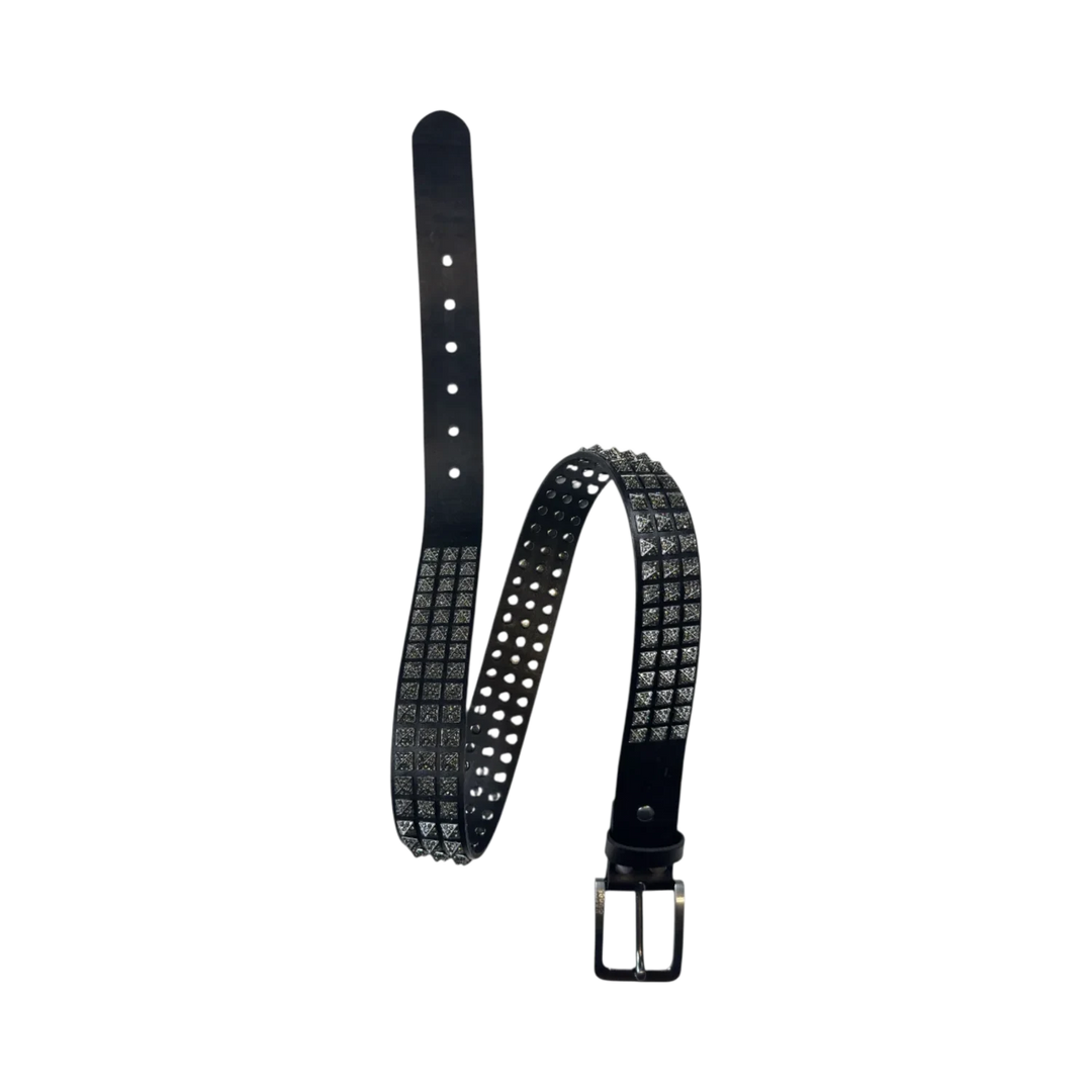 BOSSI 'BLACK ON BLACK' STUDDED BELT