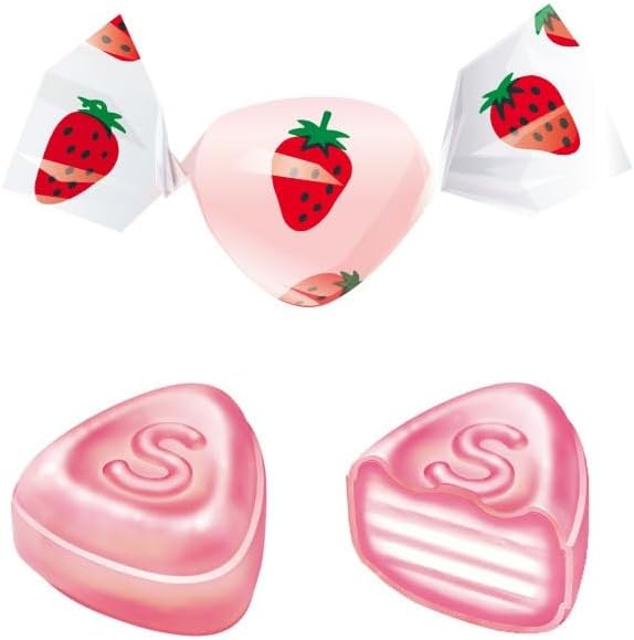 GOS Strawberry Miluku Commercial Use, 2.2 lbs (1 kg) x 2 Bags, Candy Candy, Individual Packaging, Value Size, Bulk Purchase, Events, Divided Dividers, Gift
