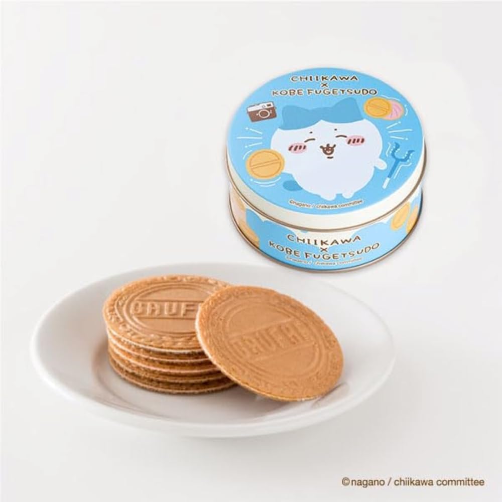 【Authentic Product】Kobe Fugetsudo Chiikawa Mini Gaufres Candy Canned 【Spotted】 6 pieces (Vanilla Strawberry Flavor Chocolate 3 pieces x 2 bags)