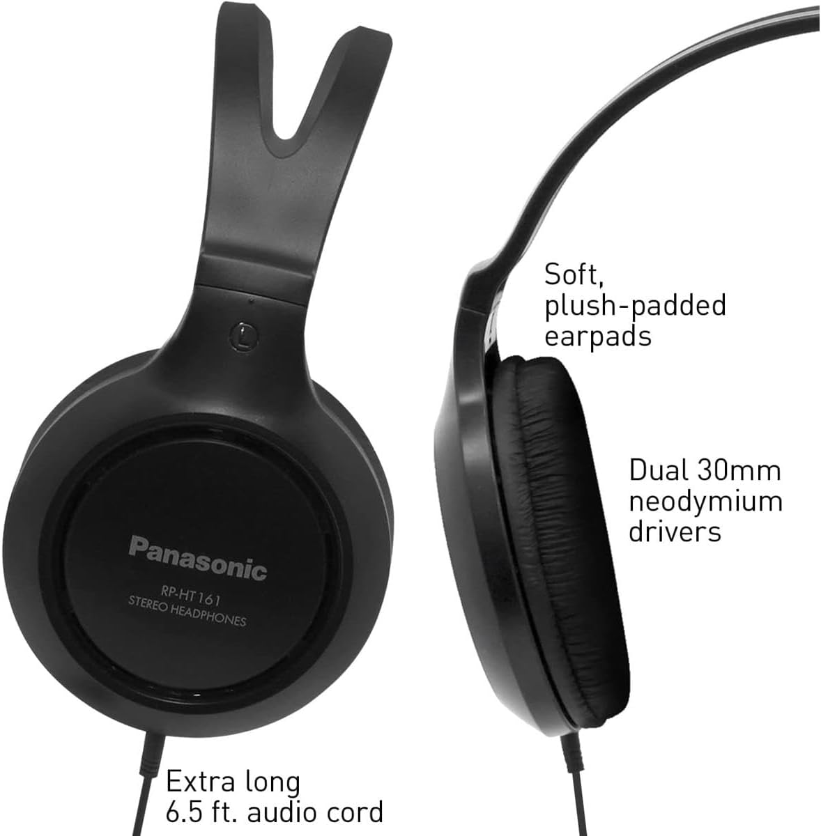 Panasonic XBS Lightweight Headphones RP-HT161-K