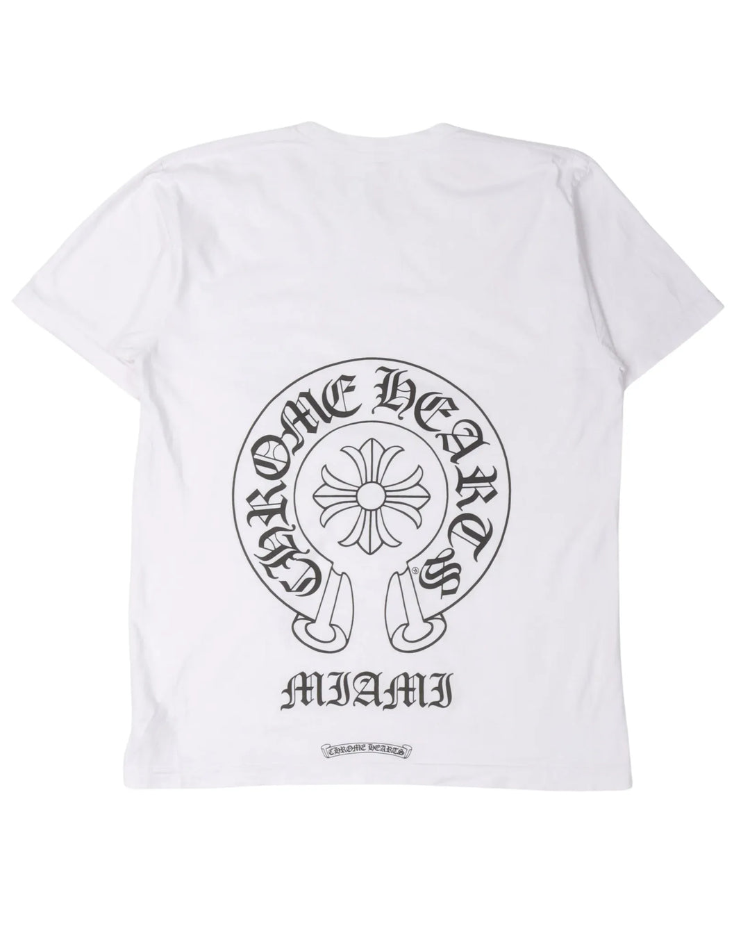 CHROME HEARTS 'MIAMI' WHITE HORSESHOE POCKET TEE