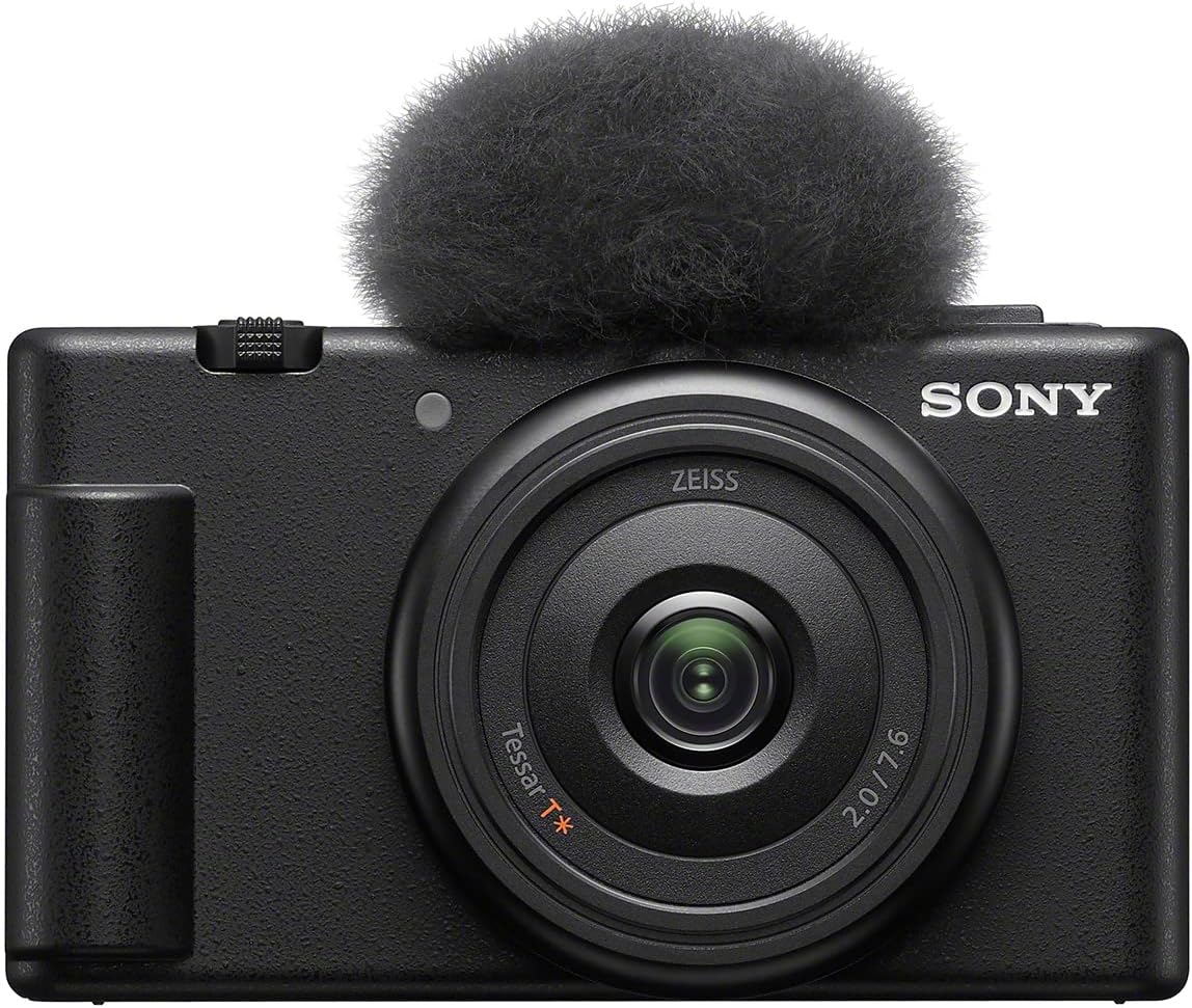 Sony Vlog Camera VLOGCAM Digital Camera ZV-1F Windscreen Included, Monofocal Lens, Black ZV-1F B + [SanDisk Genuine] SD Card, 128 GB SDXC, Class 10, UHS-I U3, V30, SanDisk Extreme SDSDXVA-128G-GHJIN