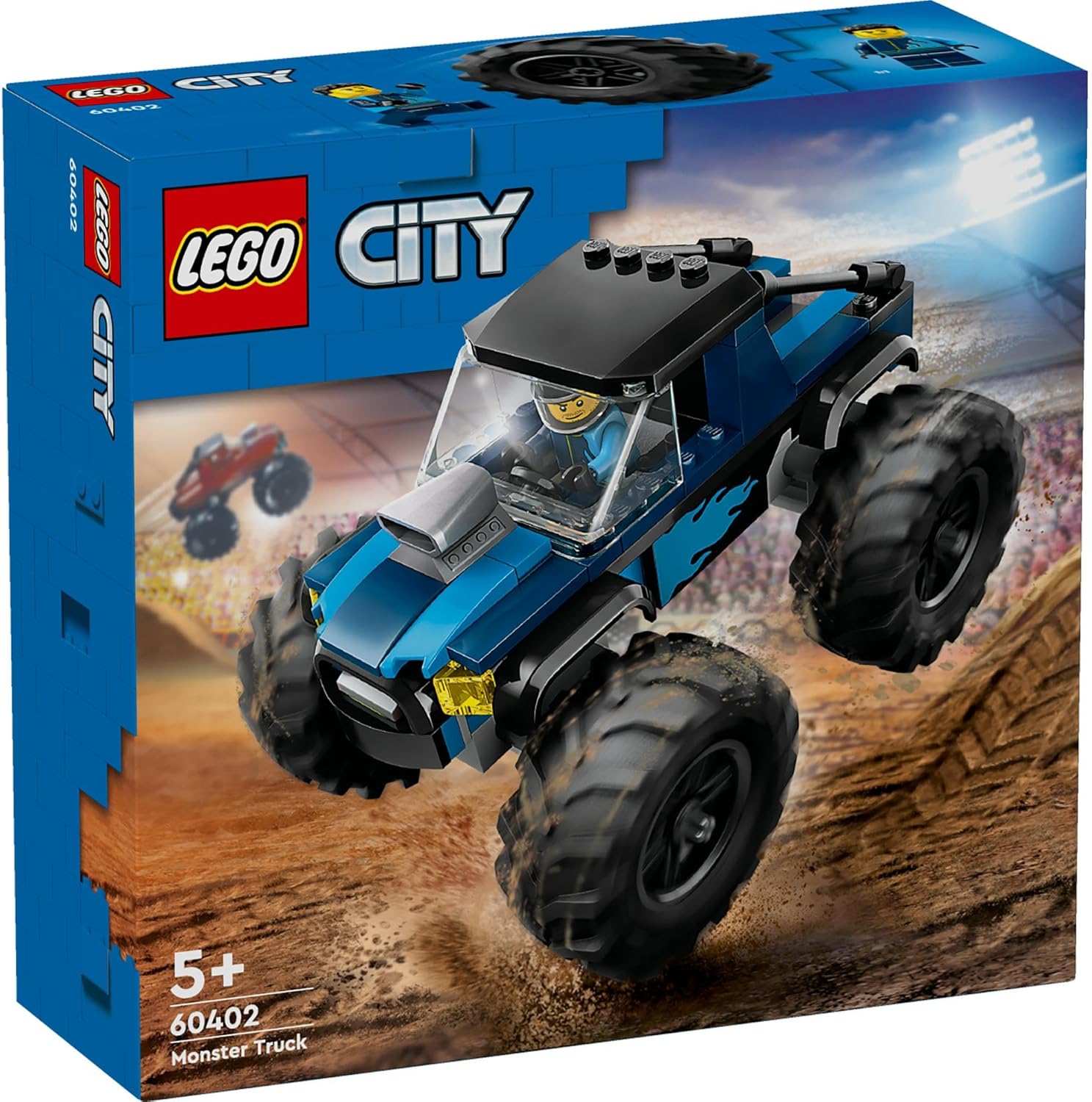 LEGO City Blue Monster Truck Toy, Building Blocks, Educational Toy, Birthday Present, Cars, Mini Car, For Boys, Girls, Children, Ages 5 to 8, 60402