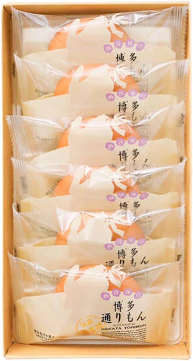 Hakata Dori Mon (6 Pieces x 1 Box), Fukuoka Mika Milk Flavor, White Aan Manju Souvenir Gift, Hakata Miyagi