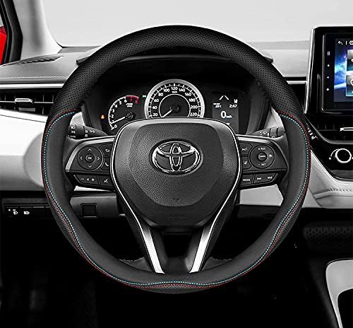 Toyota Steering Wheel Cover Steering Wheel Cover Yaris Rise Land Cruiser Tundra Hilux Pixis MIRAI RAV4 Prado Mark x Harrier Aqua Rumy Alphard Vellfire Noah Voxy Wish C-HR Genuine Leather Interior