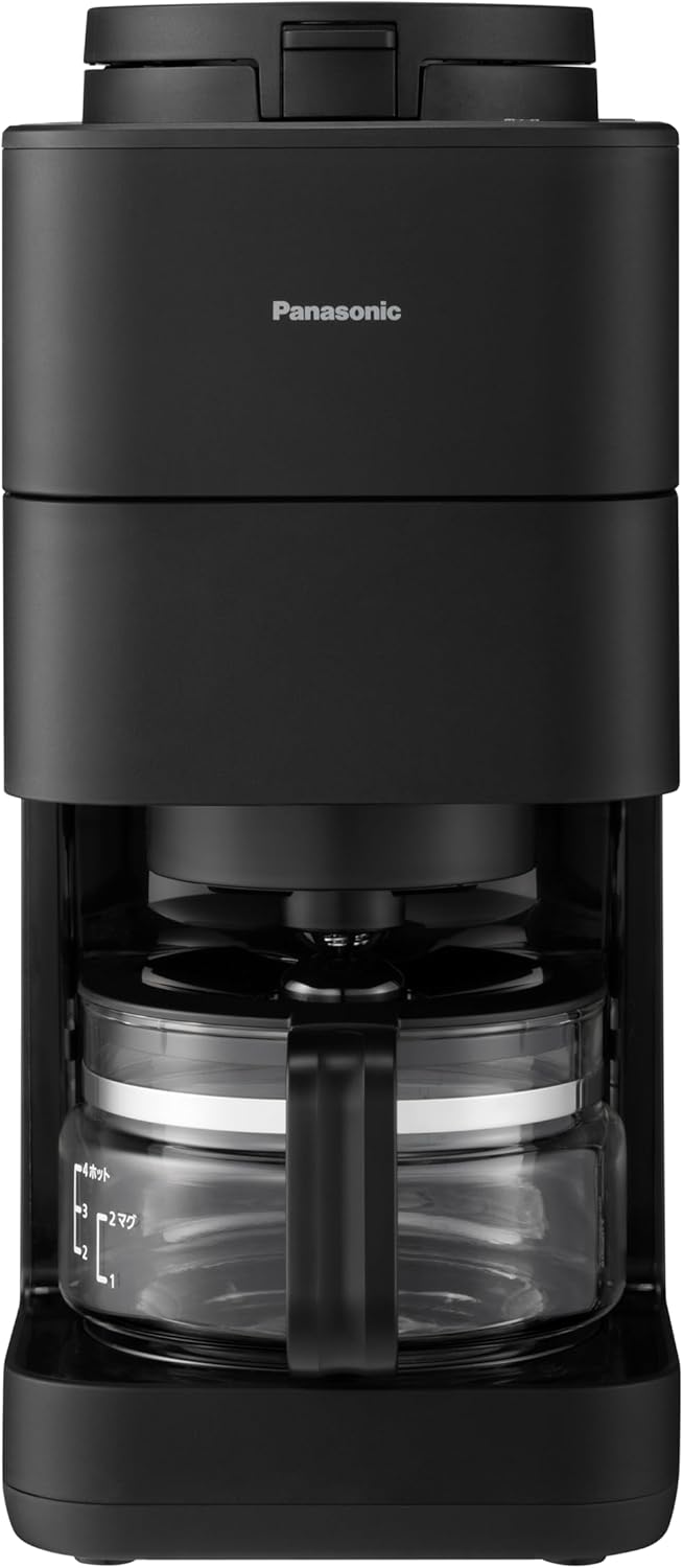 Panasonic NC-A58-K Coffee Maker, Fully Automatic with Mill, Boiling Water Purification Function, Equipped with Decafe Bean Course, Black