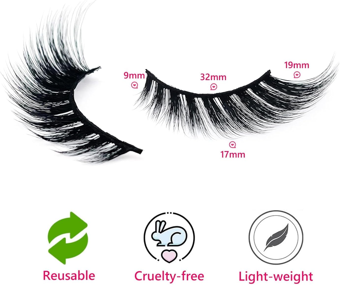 Cat Eye Eyelashes Mimic Eyelash Extensions Wing Eyelashes L Curl False Eyelashes Natural Look 3D Fake Mink Lashes