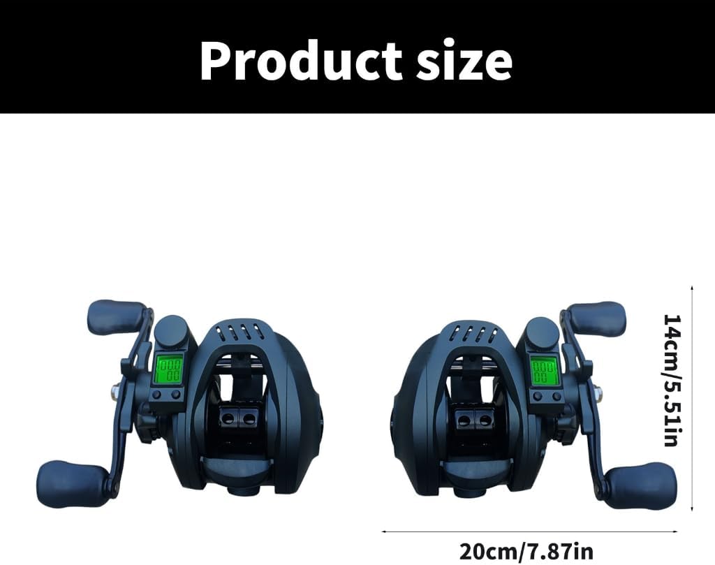 Metal Baitcasting Reel Led Screen Electronic Fishing Reel High Speed 6.3:1 8kg Waterproof Cast Drum Wheel Casting