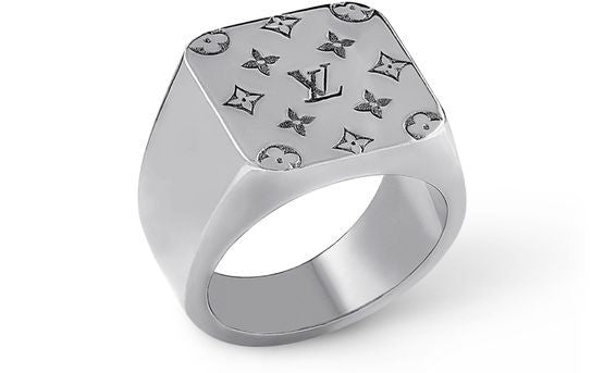LOUIS VUITTON LV Mosaic Signet Ring - Image 2