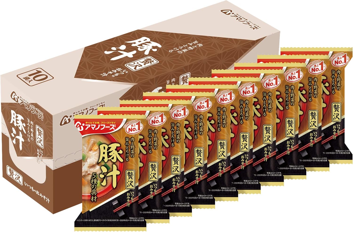Amano Foods Everyday Miso Soup, Luxury Pork Soup 125g (12.5g x 10 servings)