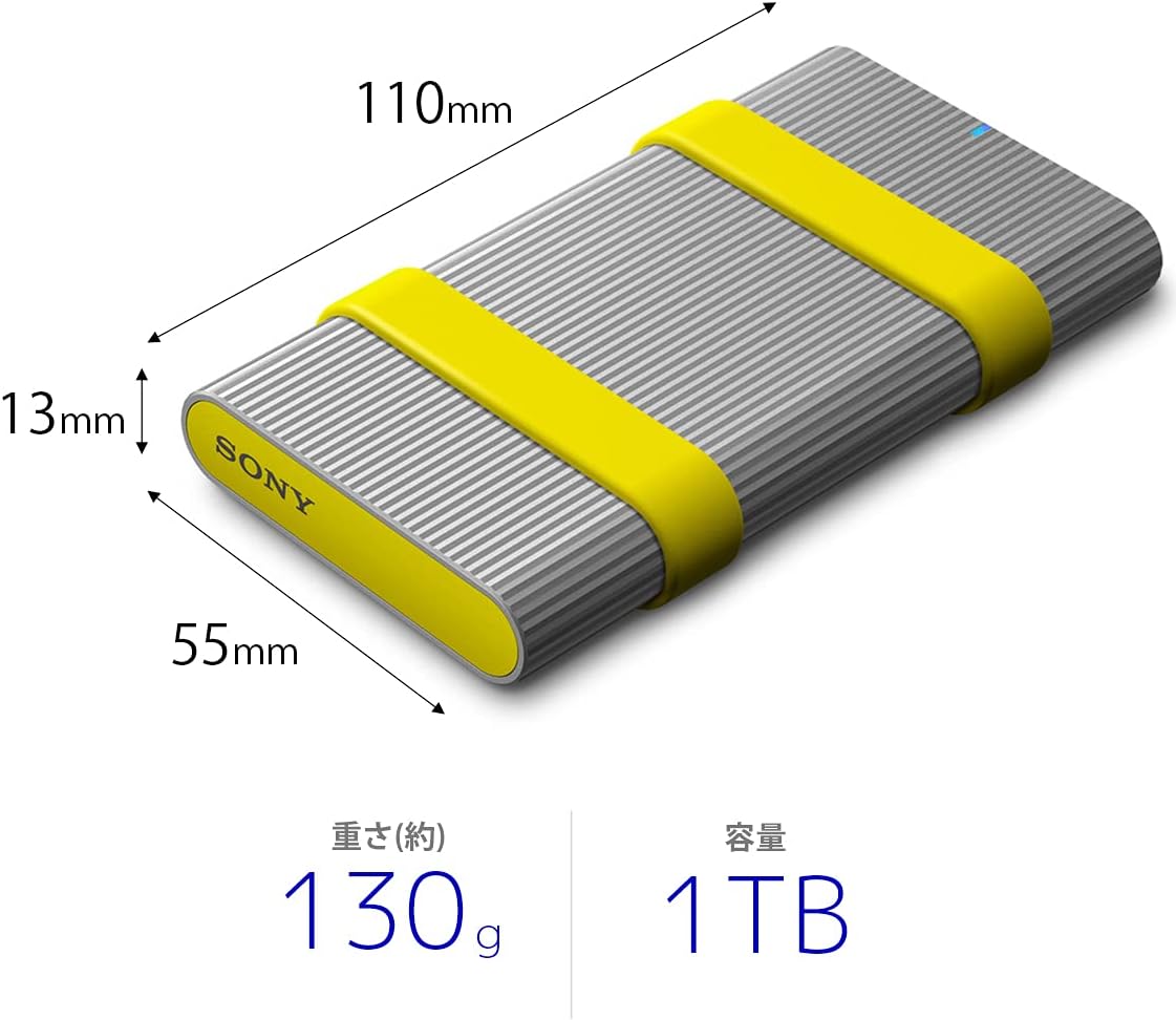 Sony Portable SSD, External 1 TB, High Speed, Waterproof, Dustproof, Tough Specification, SL-M1 (USB 3.2 Gen 2, Read/Write, Up to 1000 MB/s/Win Mac) [PS5/PS4 Sony Corporation Operation Verified]