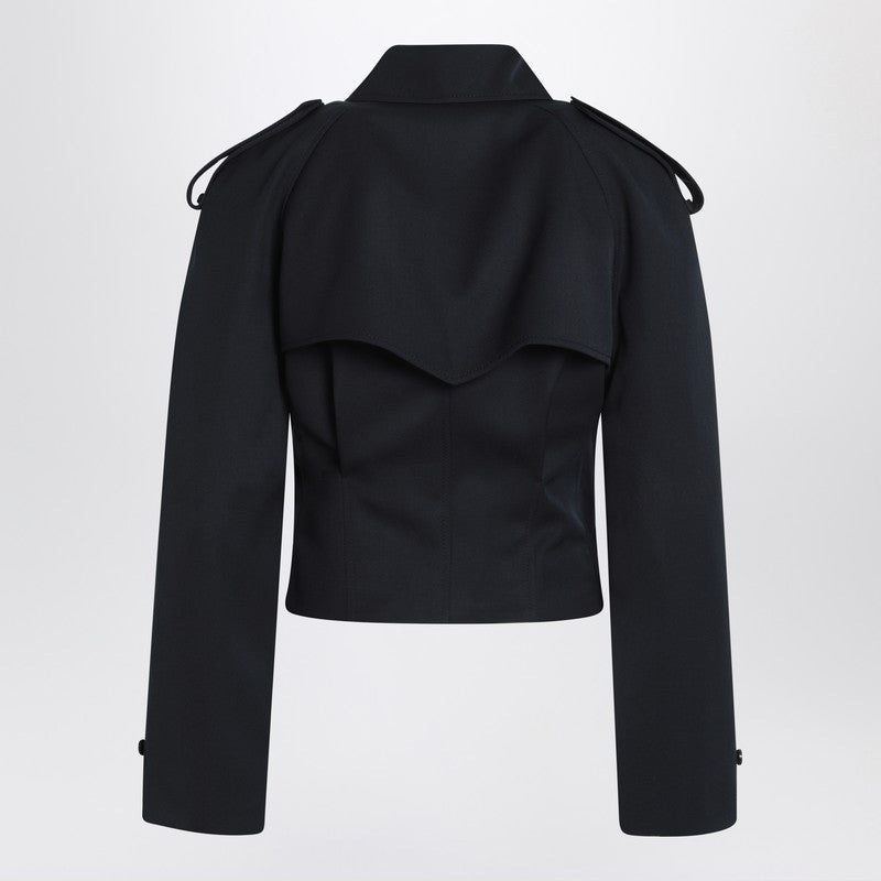 Alexander McQueen アレクサンダーMCクイーンショートダブル胸ネイビーブルージャケット - Image 2