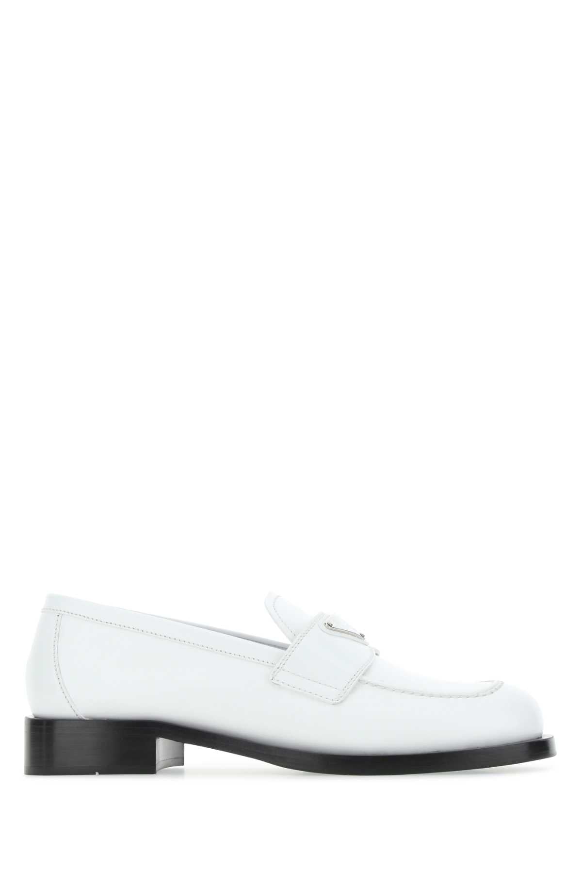 Prada プラダホワイトレザーローファー - Image 2