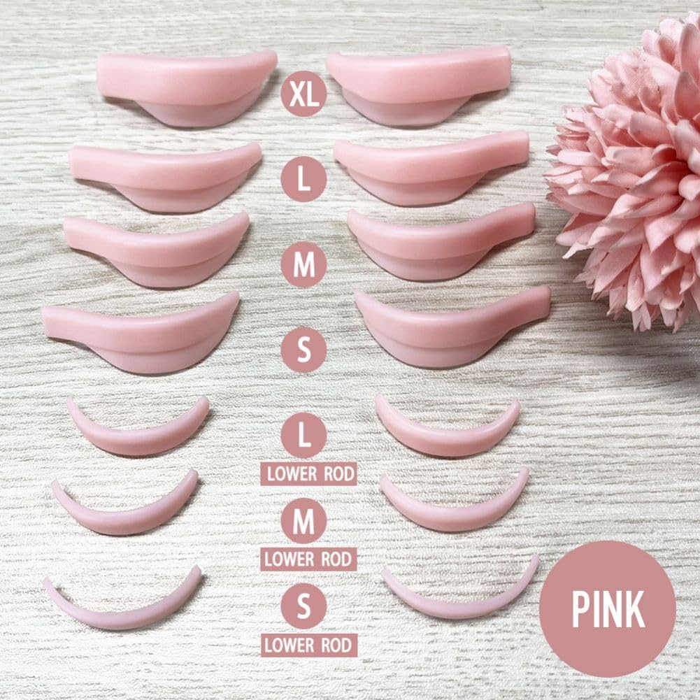 Libeauty Eyelash Lifts Silicone Pads Reusable Eyelash Perm Rod 4 Pairs Upper Eyelashes, 3 Pairs Lower Eyelash Pad, Eyelash Curl Pads, Lash Lifting Shield, Perfect for Lifting Eyelashes