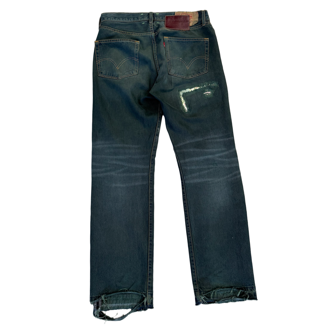 *BETTER WITH AGE 'GREEN WASH' PATCH REPAIR JEANS