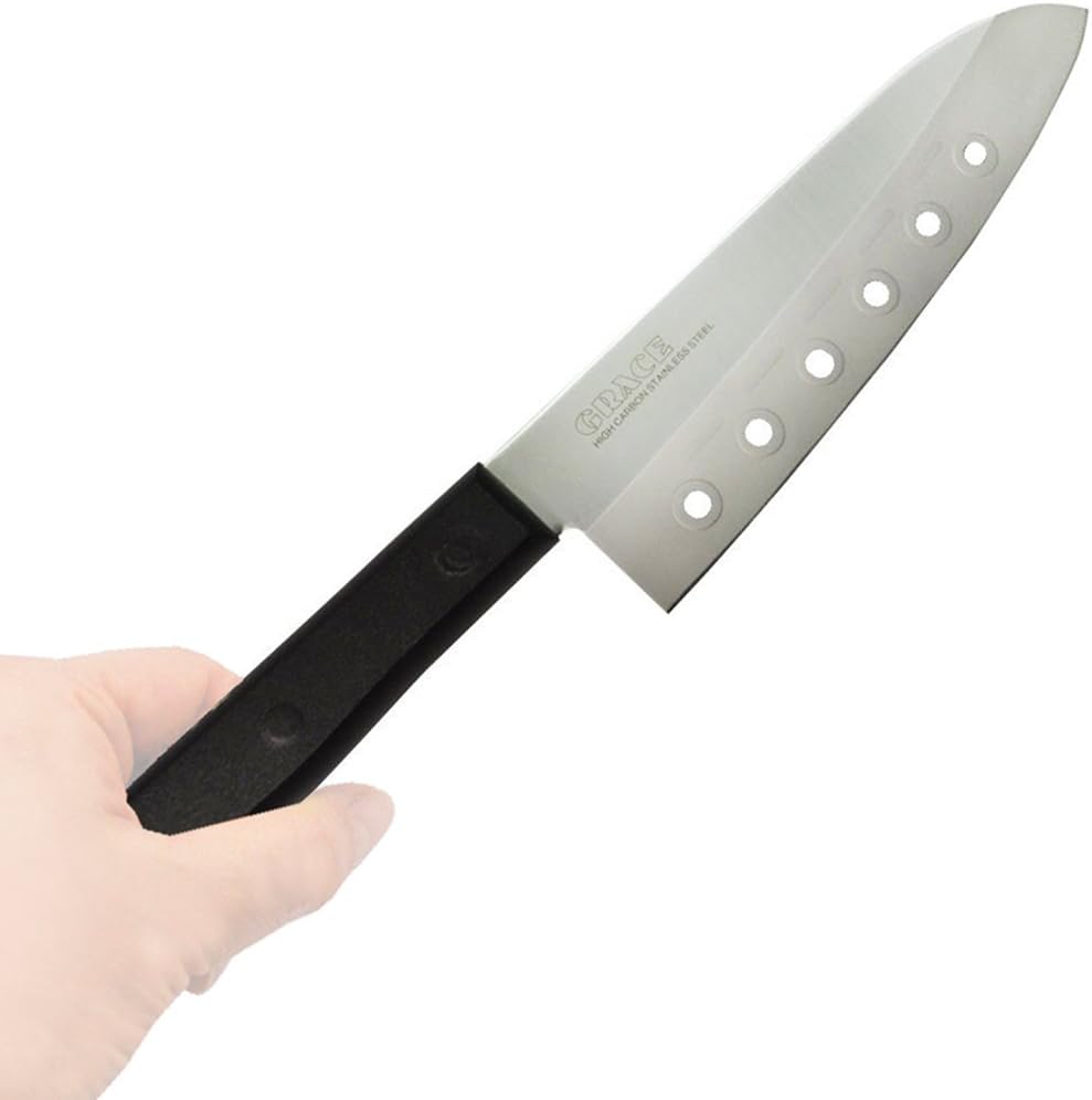 Kai Corporation AZ5053 Santoku Knife, Grace, Slotted 6.5 inches (165 mm), Made in Japan