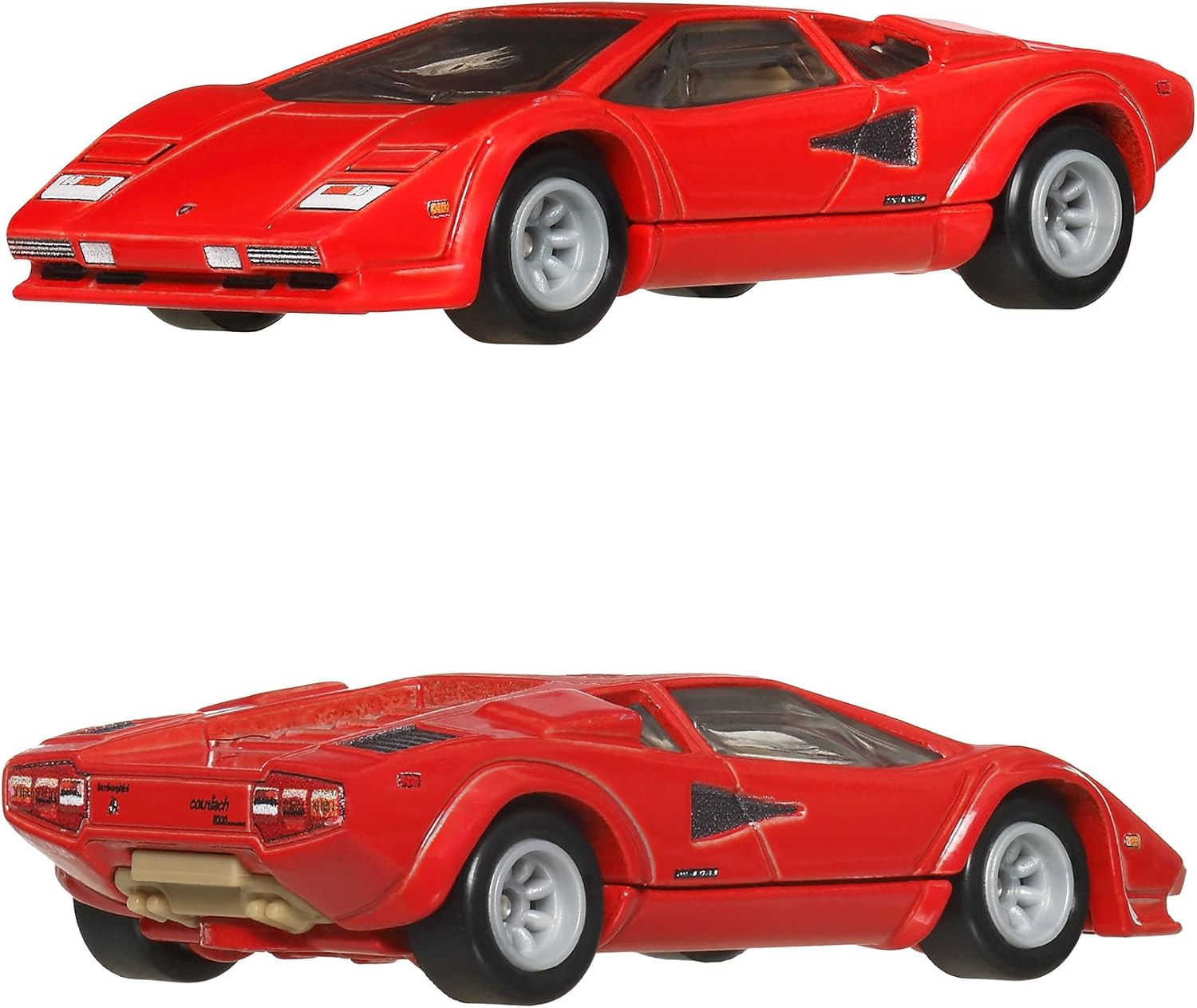 Hot Wheels Premium 2-Pack Lamborghini Countach LP5000 QV/Lancia Stratos Zero Toy Vehicle Mini Car, Ages 3 and Up, Multi JBL02