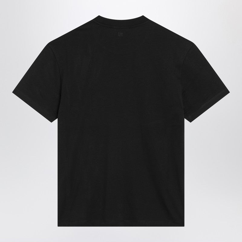Ami Paris Black Ami De Coeur Tシャツ - Image 2