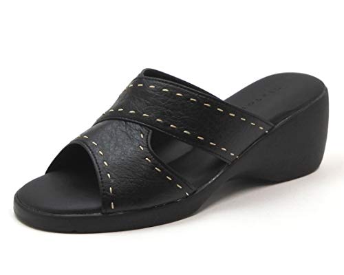 Women's Open Toe Stitch Sandals Beautiful Legs Wedge Sole Made in Japan